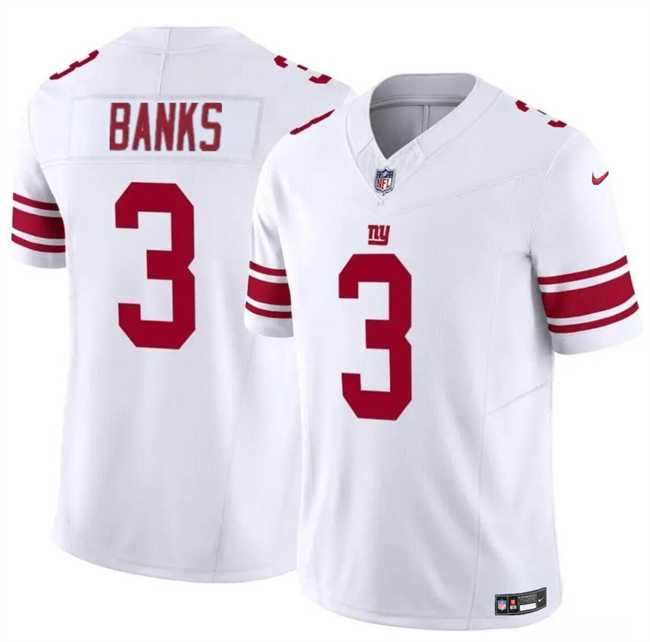 Men & Women & Youth New York Giants #3 Deonte Banks White 2023 F.U.S.E. Vapor Untouchable Limited Football Stitched Jersey->->NFL Jersey